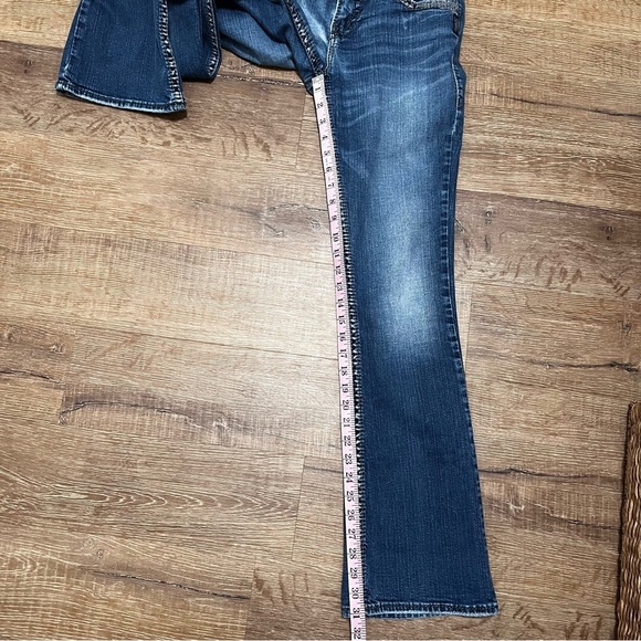 SILVER SUKI Y2K Low Rise Flap Pocket Bootcut Jeans Embellished Pocket Size 28x33 - Picture 10 of 10